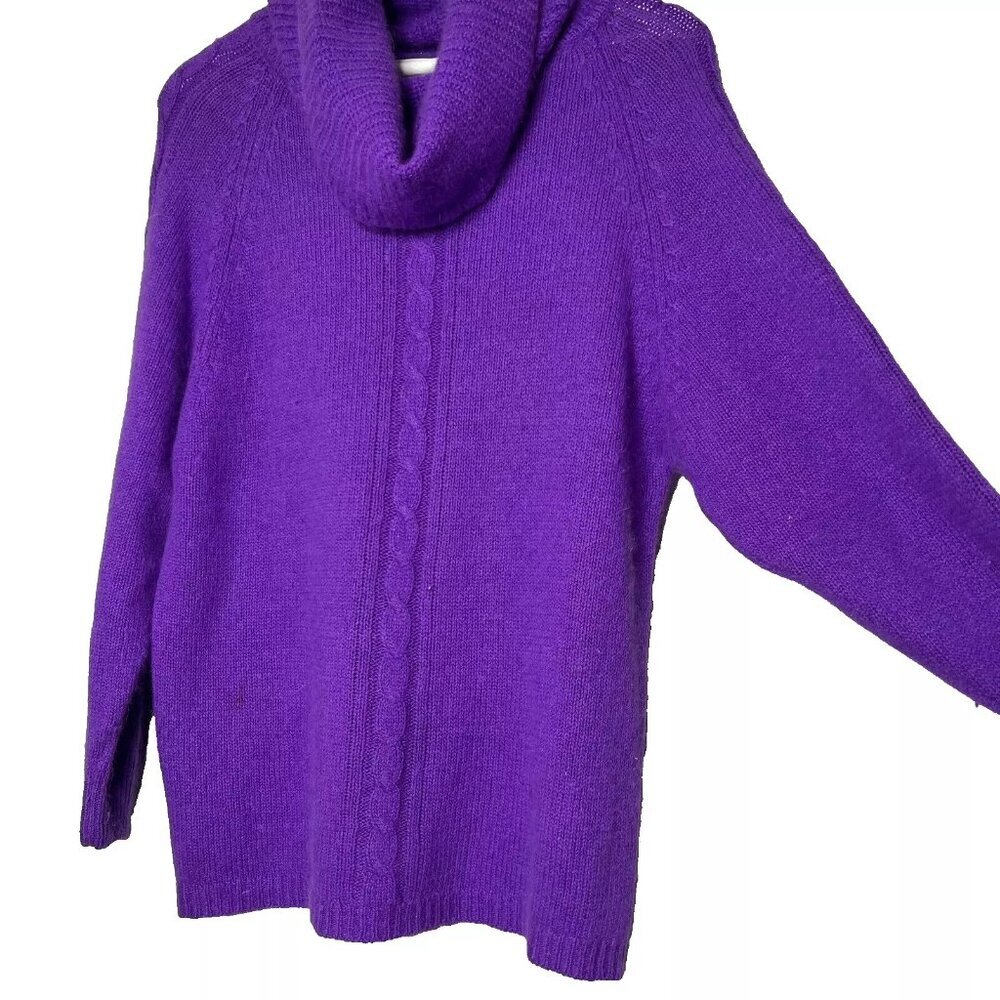 E.M.T. Women Sweater VTG Cowl Neck Silk Angora Knit Fall 80s 90s Luxury Cottage - Picture 2 of 6